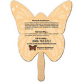 Butterfly Stock Shape Fan w/ Wooden Stick